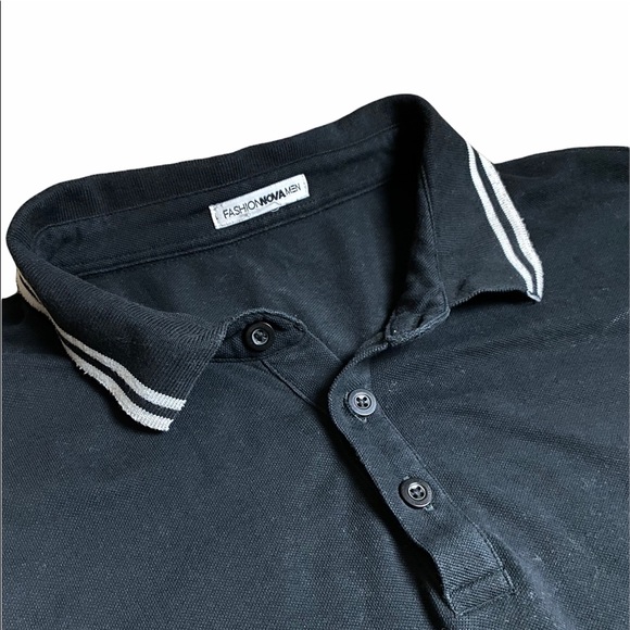 Fashion Nova Men Black Polo - Picture 3 of 5